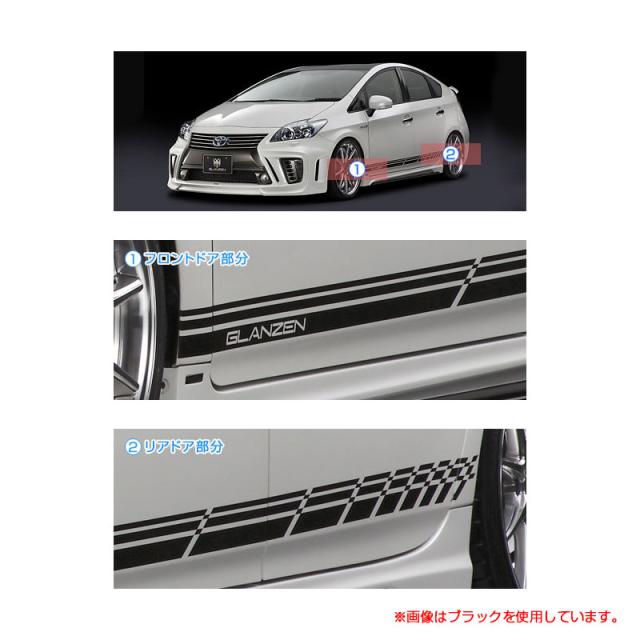 GLANZEN サイドデカール ガンメタリック 30系 プリウス ZVW30