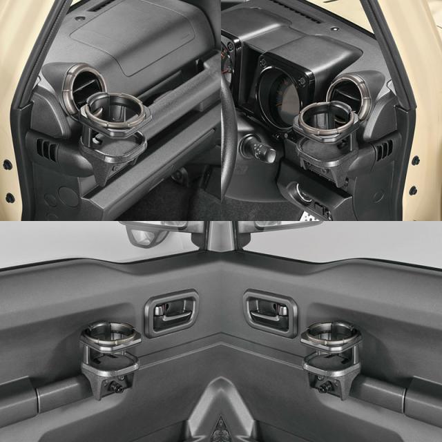 よしぼー◇ja11ジムニードリンクホルダー×2セット・ブラック ドリンクホルダー2 1個入 車種専用品 JCグレード ジムニー