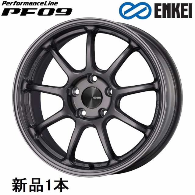 エンケイ パフォーマンスライン PF09 17インチ 17x8J +35 PCD114.3 5穴 Dark Silver ホイール