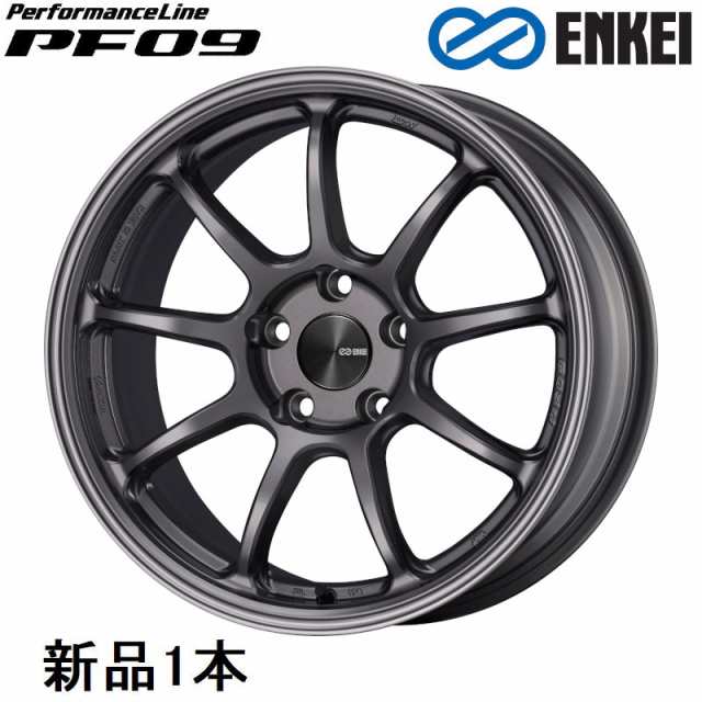 エンケイ パフォーマンスライン PF09 17インチ 17x9J +45 PCD100 5穴 Dark Silver ホイール 1