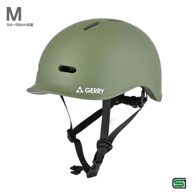 自転車用ヘルメット GERRY ジェリー Mサイズ マットオリーブ 54〜58cm未満 サイクルヘルメット シェル LEAD GBH-001