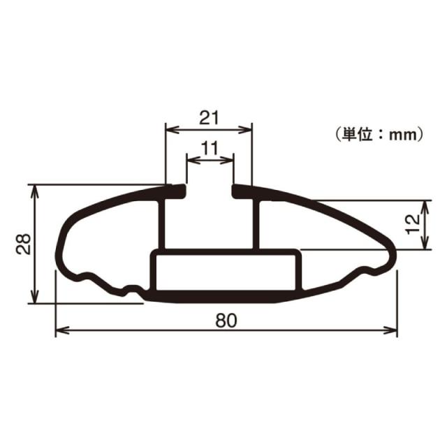 エアロベースバー ブラック 1375mm 1本  INNO XB138BK_2