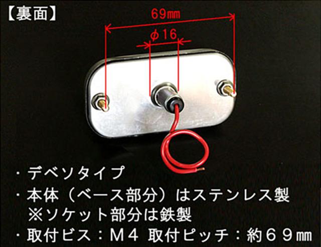 角マーカーランプ デベソ 3連ステー付き グリーン ガラスレンズ 前開き