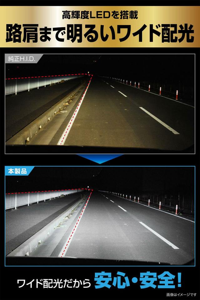 GIGA LEDヘッドバルブ D10 6000K D2S HIDからLEDへ 簡単施工 10000lm 2