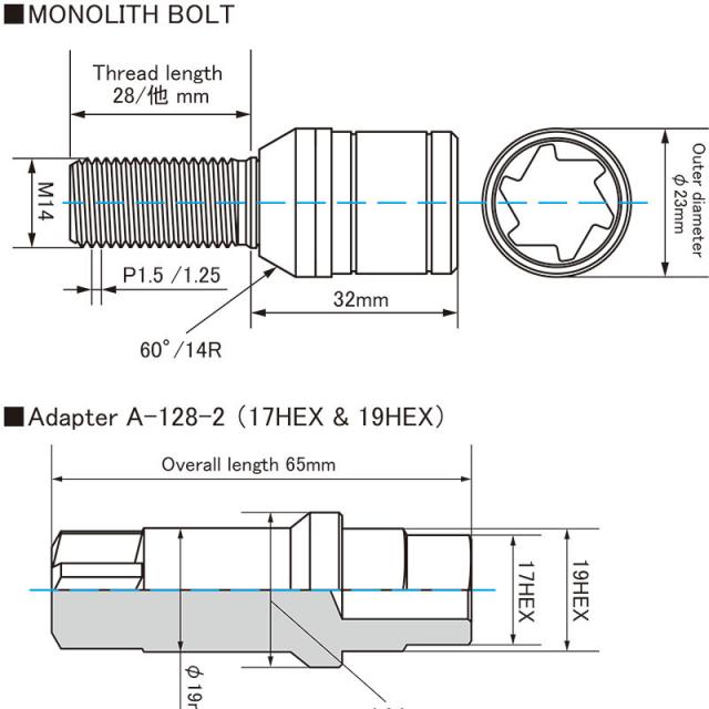 キックス Kics ボルト 20個入 グロリアスブラック M14×P1.5 60