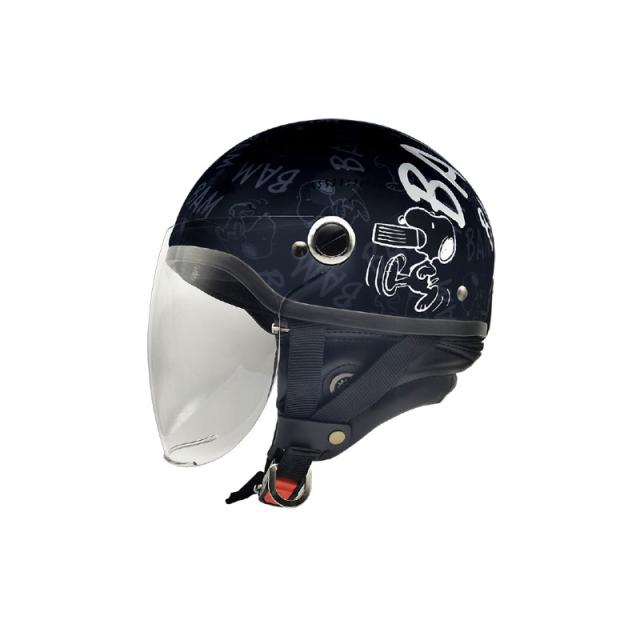 SNOOPY ハーフヘルメット ブラック シールド付 125cc以下専 57