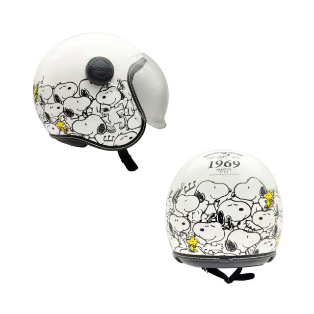 SNOOPY ジェットシールドヘルメット ホワイト スヌーピーカーニバル シールド付 57〜58cm SMサイズ アークス SNJ-117_1