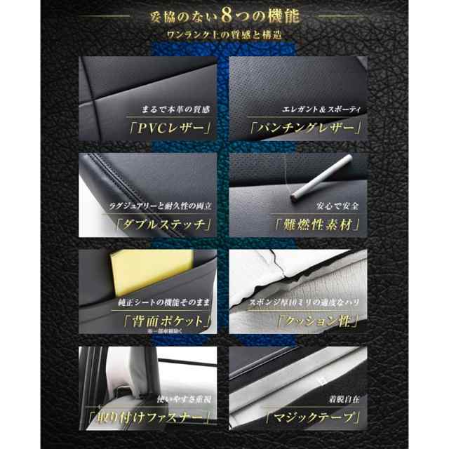 海外限定 トヨタ トヨエース ダブルキャブ 200系 1t〜1.75t H13 06〜現行 ヘッドレスト一体型 フロントシートカバー AZ01R29 Azur  アズール