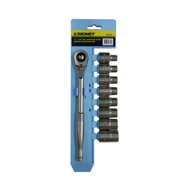 SIGNET(シグネット) 1/2DR 2/1"SQ ステンレスソケットレンチセット  13831
