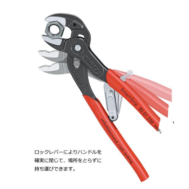 KNIPEX(クニペックス) コブラ ウォーターポンププライヤースマートグリップ (台紙付き) 8501-250