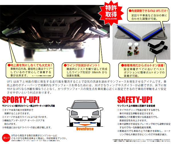 AKEA アケア　アンダーフロアスポイラー(UFS) CR-Z ￼ZF1 アケア：CR-Z ZF1 2WD UFS アンダーフロアスポイラー ダウンフォースで