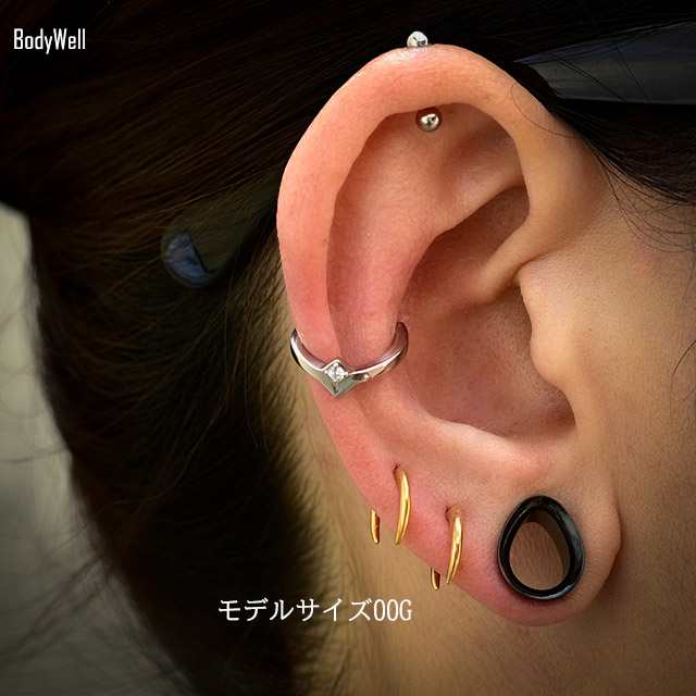 14mm サーキュレーター ダブルフレア ピアス ボディピアス