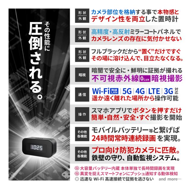 防犯カメラ 置時計型 防犯CAMCAM mc-od045 新品未使用 mc-od045 置時計型カメラ