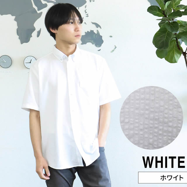 シアサッカー ニットシャツ Tシャツ ノーアイロン ストレッチ