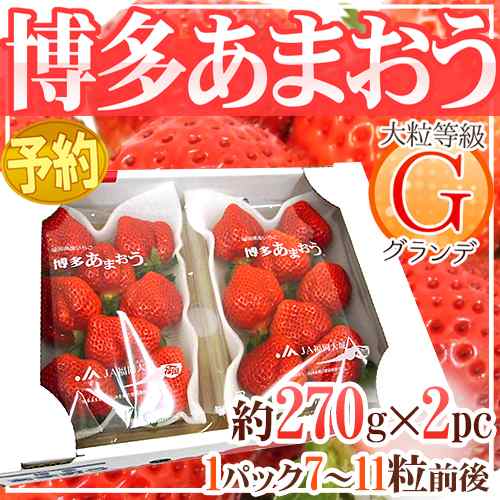 送料無料 福岡産 博多 あまおういちご 等級g グランデ 1箱 2パック入り 1パック約270g 予約 12月 4月 の通販はau Pay マーケット くらし快援隊