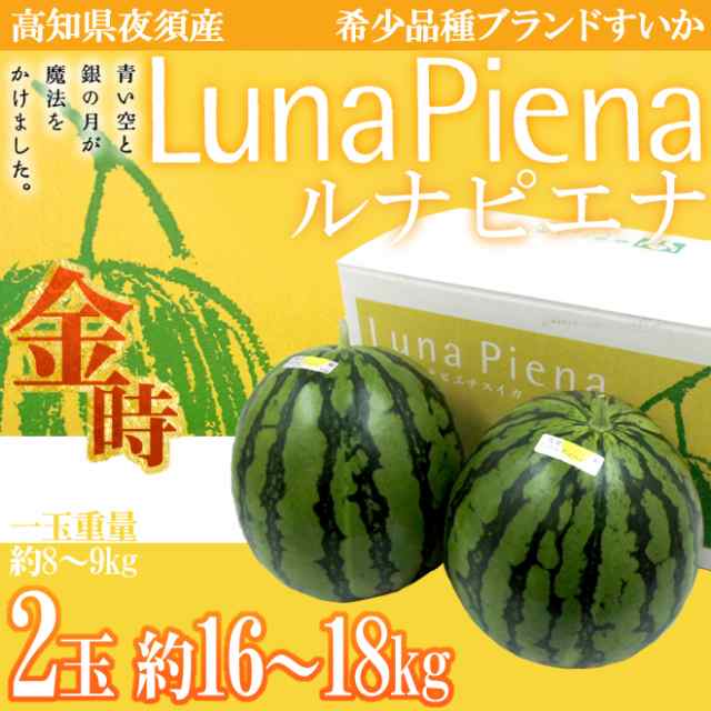 高知県夜須町 ”ルナピエナ” 秀品 超大玉 2玉 約16kg〜18kg（1玉重量約8