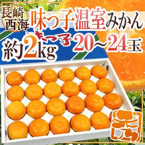 長崎県 西海産 ”温室 味っ子みかん” 20〜24玉 約2kg 化粧箱【予約 2月下旬以降】 送料無料