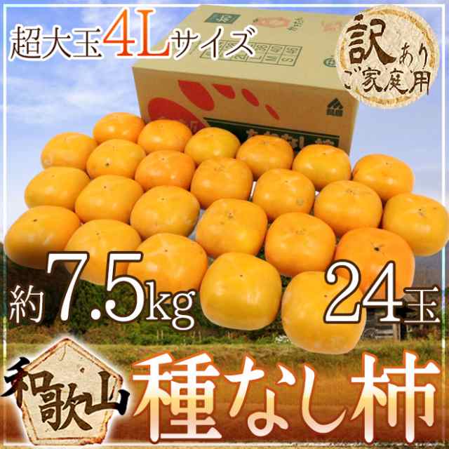 和歌山産 ”たねなし柿” 訳あり 超大玉4L 24玉 約7.5kg【予約 10月以降】 送料無料の通販はau PAY マーケット - くらし快援隊