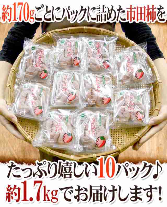 長野・南信州産 ”市田柿” 約170g×10pc（1パックに4〜8個前後）L〜3L