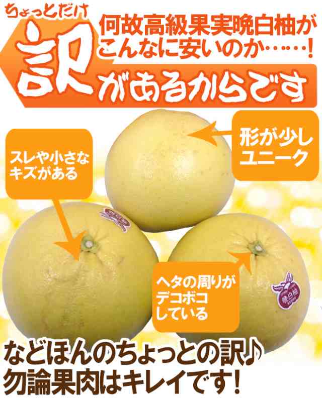 熊本県八代特産 ”晩白柚” ばんぺいゆ ちょっと訳あり Mサイズ 6玉 約