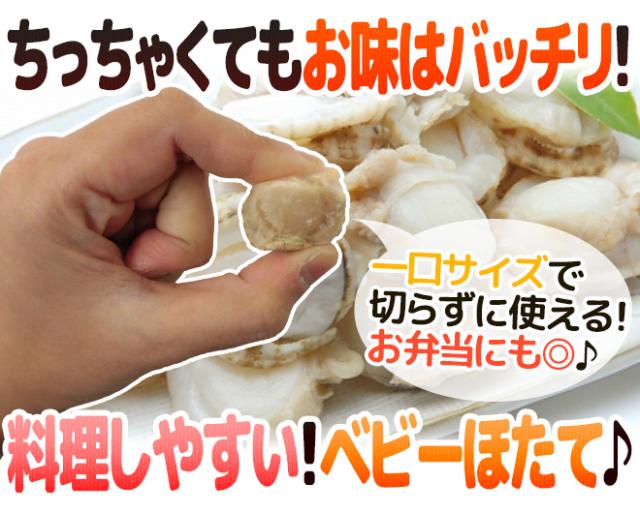 北海道・青森 ”ボイルベビーほたて” S/SSサイズ 約1kg×《10袋》（合計約10kg） 送料無料_1