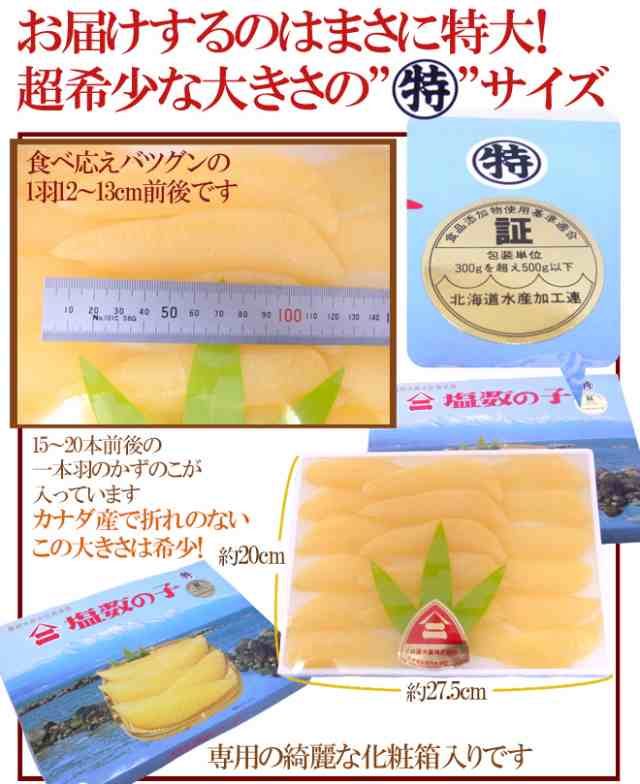 北海道 井原水産 ”ヤマニ 塩数の子” 特500g カナダ・アメリカ産 塩 ...