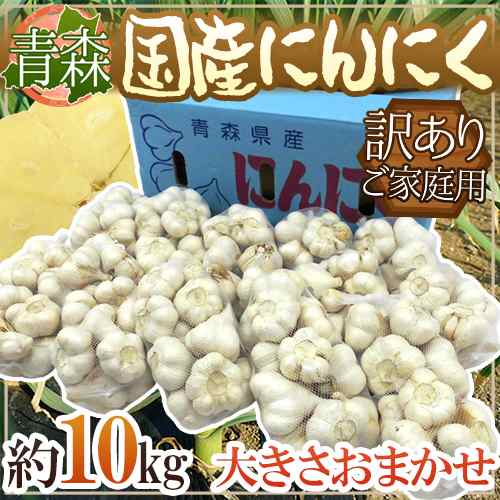 青森県 訳あり ”国産にんにく” 約10kg 大粒六片種にんにく 送料無料