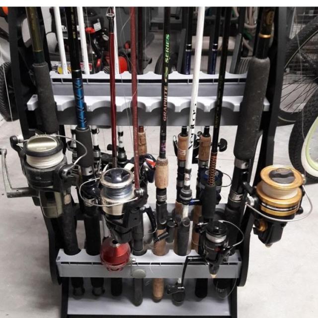 5個セット ロッドスタンド 16本収納 ロッドホルダー 釣り 竿 アウトドア 釣り用品 収納 ディスプレイ 組み立て フィッシング ジギング 海 川 ブラック 収納グッズ RODST 5個セット ロッドスタンド 16本収納 ロッドホルダー 釣り 竿