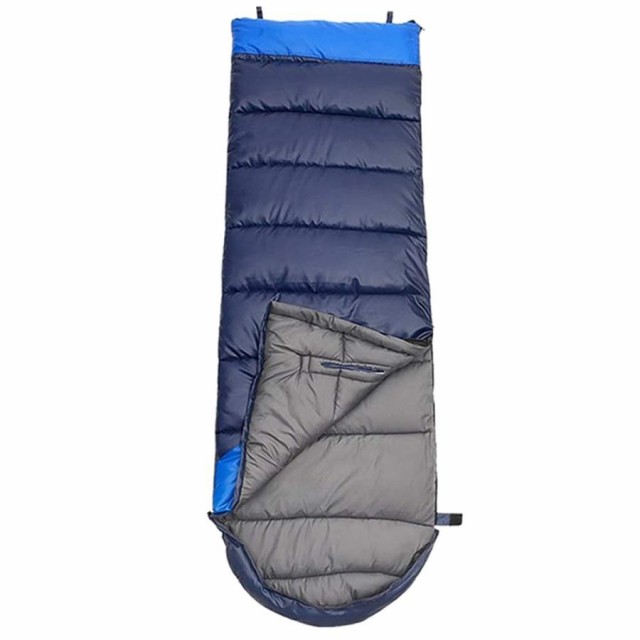 2個セット 寝袋 シュラフ コンパクト 手伸ばし 右開きタイプ 封筒型 1.05kg 220cm 1人用 丸洗い 連結可能 収納 ブルー  TENOBASHE-BL-MI