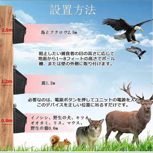 動物撃退器 猫よけ 鳥よけ ソーラー 太陽光 自動点灯 野生 動物 威嚇