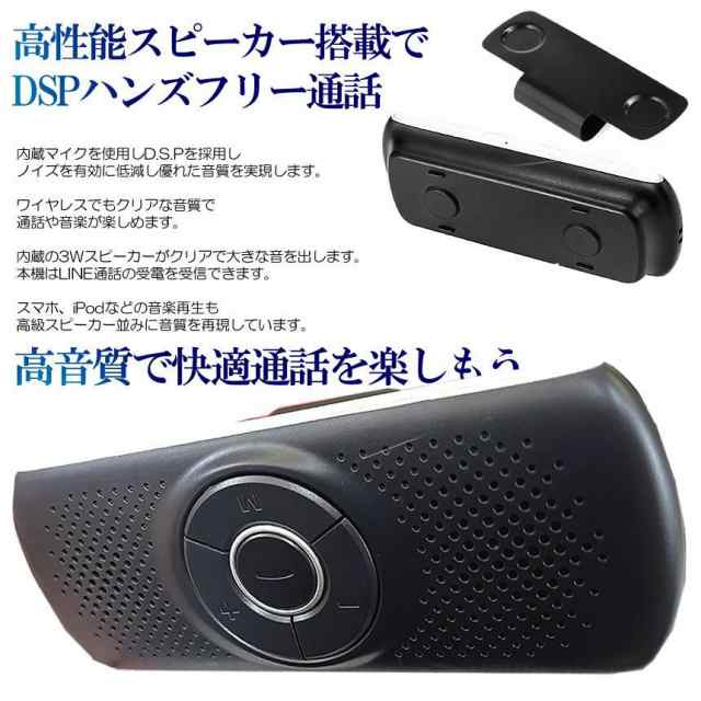 車載用 ワイヤレス Bluetoothスピーカー ポータブル ハンズフリー 内蔵