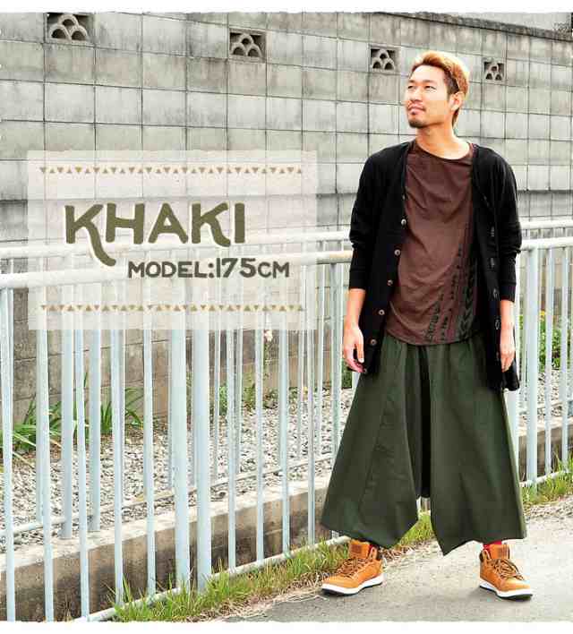 ワイドパンツ レディース メンズ ロングハカマパンツ エスニック アジアン ファッション ガウチョ 大きいサイズ メール便不可 の通販はau Pay マーケット エスニックファッションのティントン