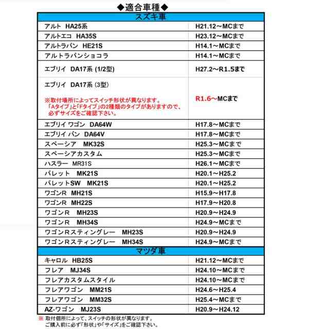 LEDポジション ON/OFFスイッチ 増設 [スズキ/マツダ車用(Fタイプ)] [LED色：オレンジ] [1個] 送料無料 互換品の通販はau  PAY マーケット - オートエージェンシー au PAY マーケット店 | au PAY マーケット－通販サイト