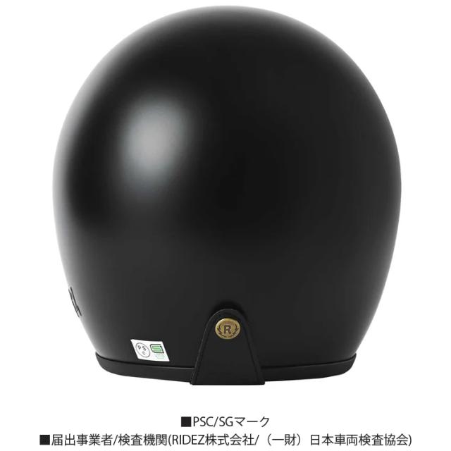 RIDEZ TQ-BK BLACK マグネット式バックル ジェットヘルメット SG規格 全排気量対応 TQヘルメット スモールシルエット