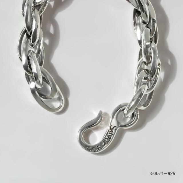 ブレスレット メンズ シルバー925 チェーンブレスレット シンプル 三連