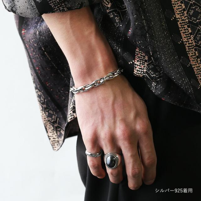 ブレスレット メンズ シルバー925 チェーンブレスレット シンプル 三連
