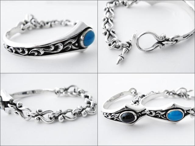 シルバー 925 ブラックスターオニキス バングル ブレスレット メンズ バングル シルバー925 チェーン