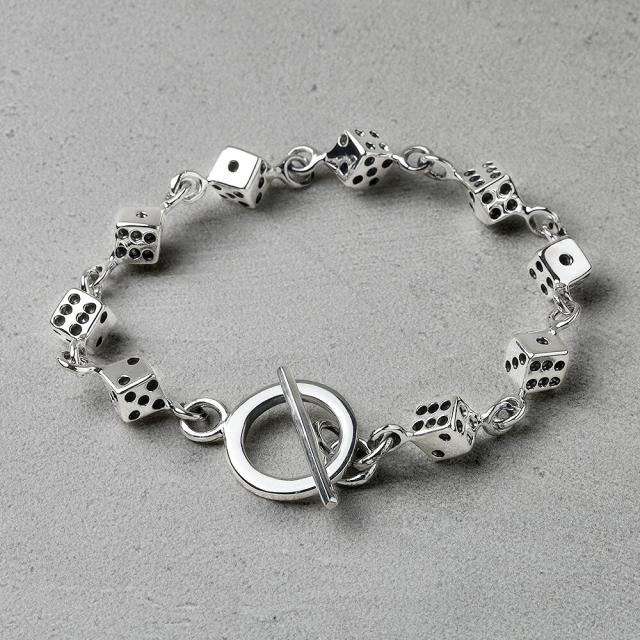 ダイス ブレスレット シルバー925 ダイス マンテルチェーン ブレスレット メンズ 人気