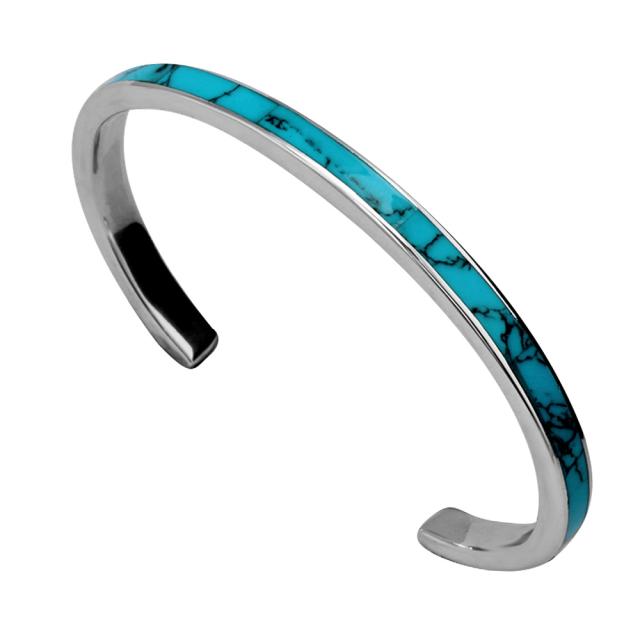 ブレスレット メンズ シルバー925 天然石 ターコイズ オニキス