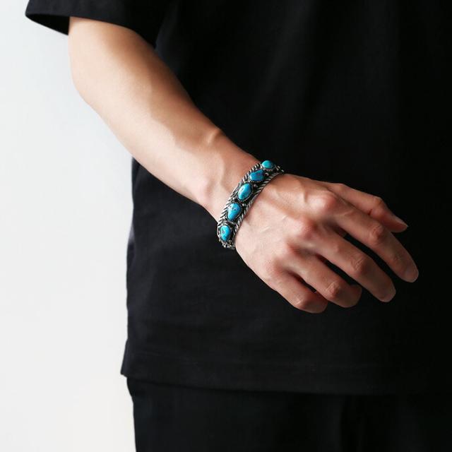 天然グリーンターコイズ,バングル,シンプルデザイン,シルバー925 