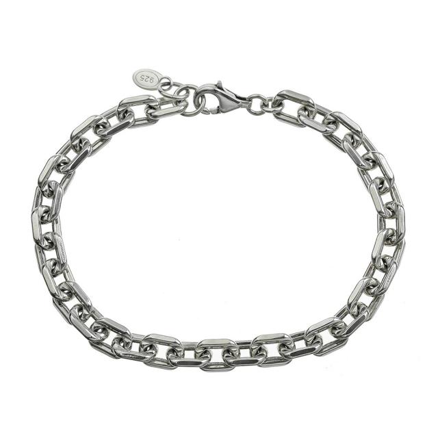 ブレスレット メンズ シルバー925 チェーンブレスレット シンプル 細め 鎖 4面カット シルバーブレスレット シルバーアクセサリー 男性用 20代 30代 40代 50代 メンズアクセサリー 男性用アクセサリー アズキチェーン シンプルアクセサリー カジュアル きれいめ 大人 bab-3619