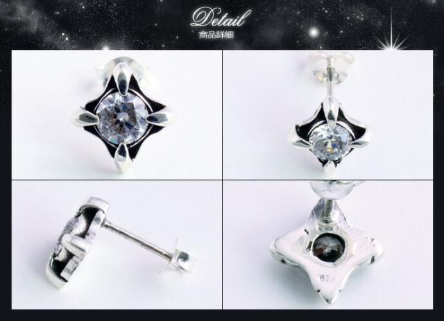 ピアス メンズ レディース シルバー925 czダイヤモンド