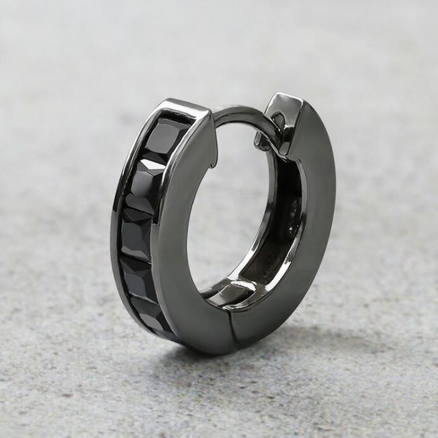 シルバー925 フープピアス メンズ レディース キュービックジルコニア