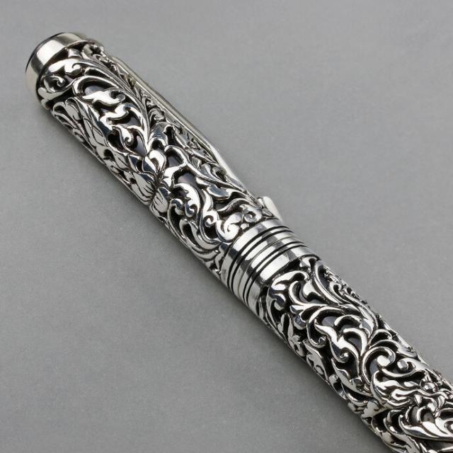 シルバー925 アラベスク柄 彫金 パーカーボールペン 高級 PARKER 