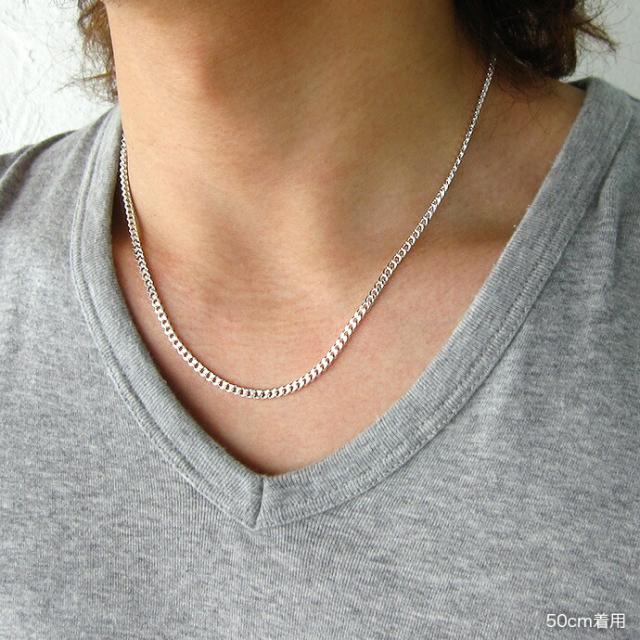 シルバー925 喜平ネックレスチェーン メンズ レディース 幅3mm 45cm