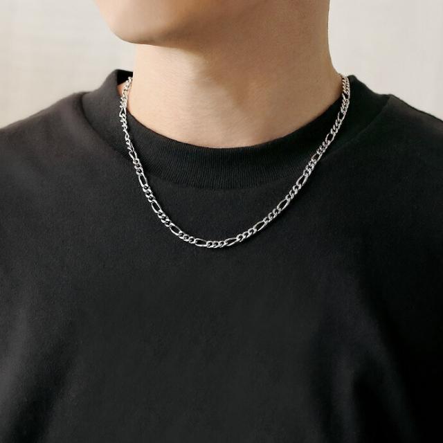 シルバー925 マンテルチェーン フィガロ ネックレス メンズ レディース
