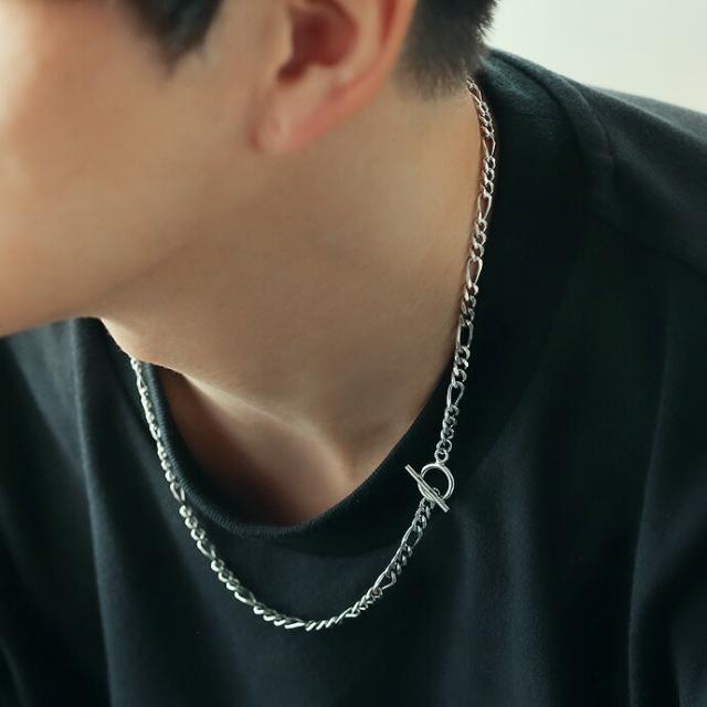 シルバー925 マンテルチェーン フィガロ ネックレス メンズ レディース