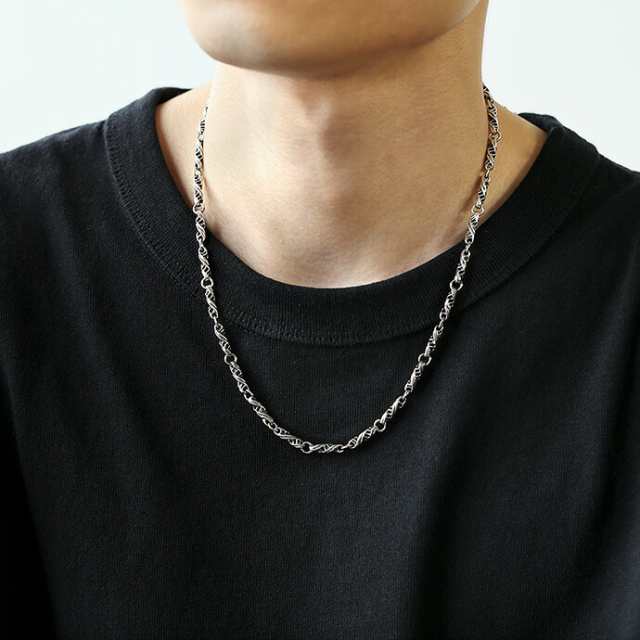 ツイスト チェーン ネックレス メンズ シルバー925 アクセサリー