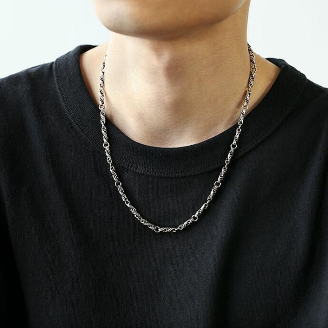 シルバー925 ツイスト ネックレス メンズ レディース シルバー