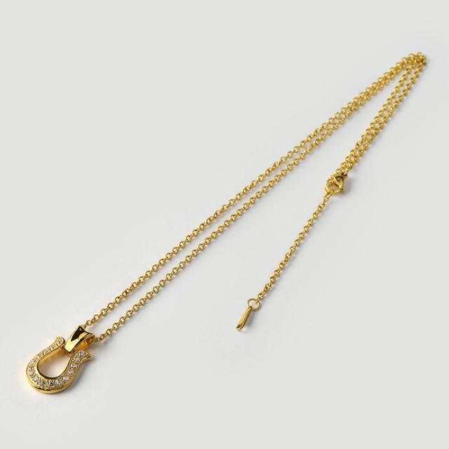 ジルコニア カーブ ホースシュー ペンダント(ゴールドカラータイプ